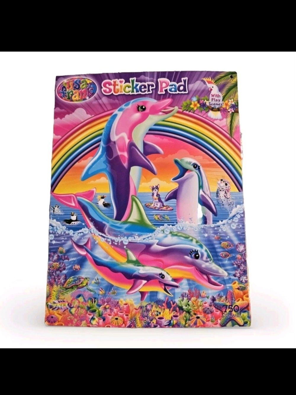 Lisa Frank Sticker Pad W/Paper Y2K Dolphins, Leapard, Sticker Pages Halloween